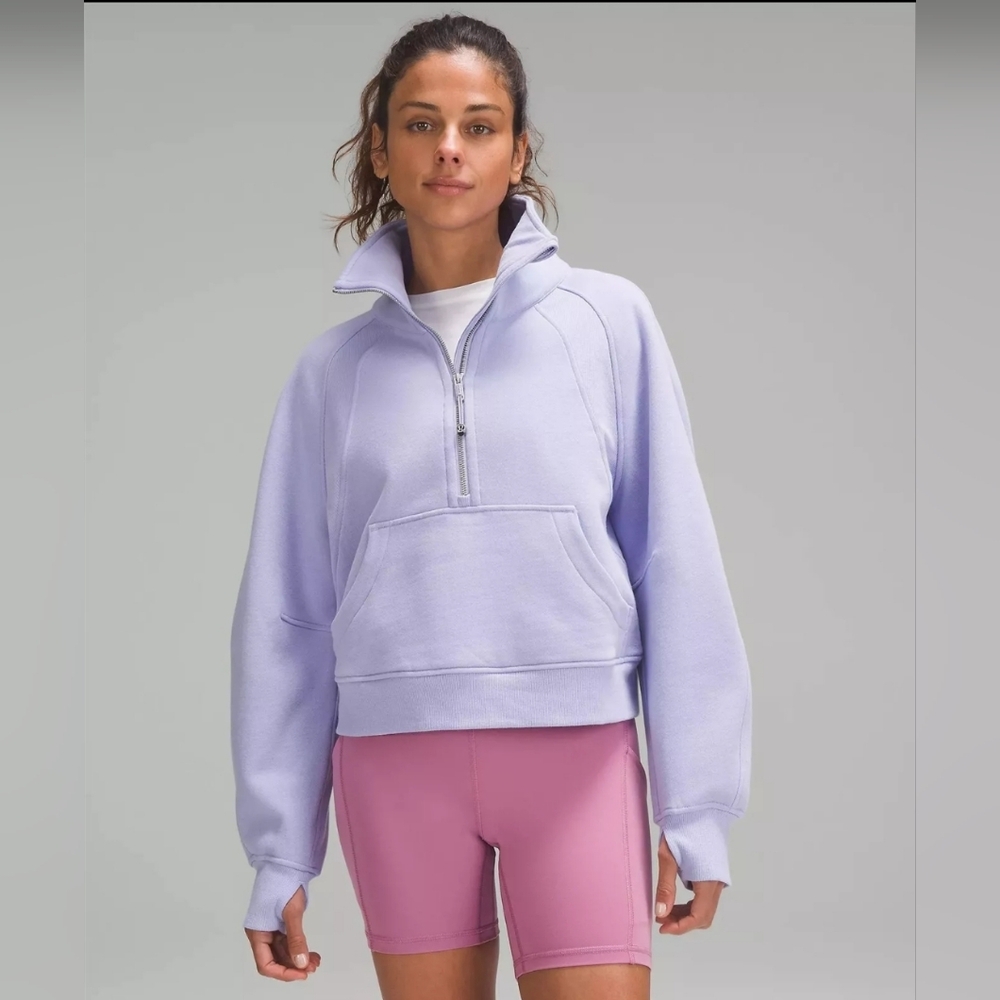 LULULEMON Scuba Oversized Funnel Neck Half-Zip XS/S Lilac Hoodie Sweatshirt - Picture 1 of 7